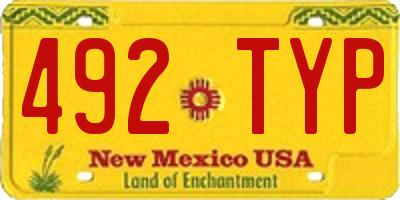 NM license plate 492TYP