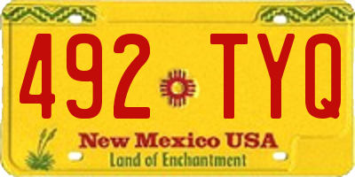 NM license plate 492TYQ