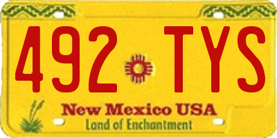 NM license plate 492TYS