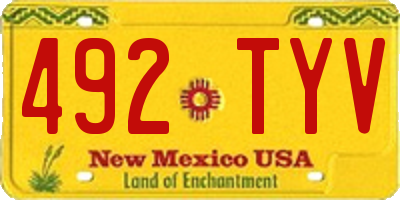 NM license plate 492TYV
