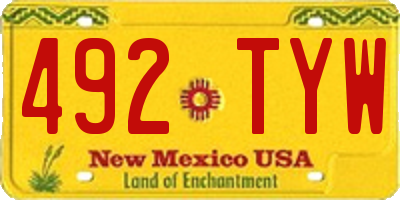 NM license plate 492TYW