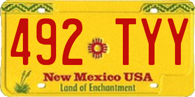 NM license plate 492TYY
