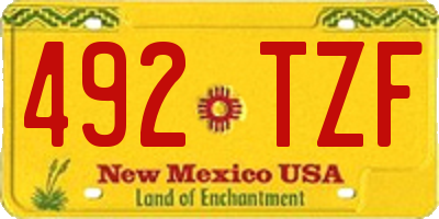 NM license plate 492TZF