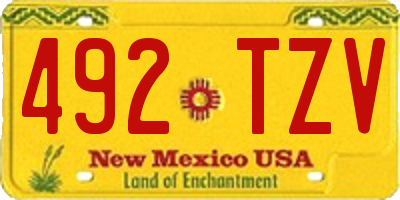NM license plate 492TZV