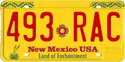 NM license plate 493RAC