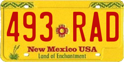 NM license plate 493RAD