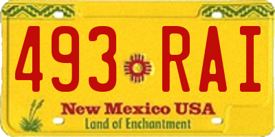 NM license plate 493RAI