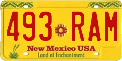 NM license plate 493RAM