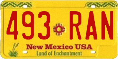 NM license plate 493RAN