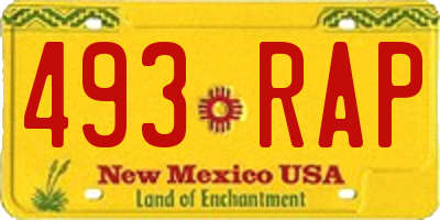 NM license plate 493RAP