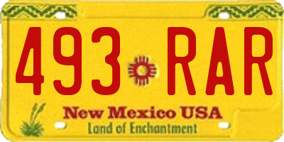 NM license plate 493RAR