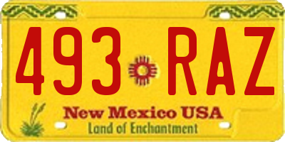 NM license plate 493RAZ