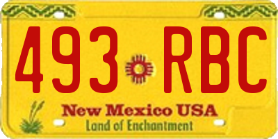 NM license plate 493RBC