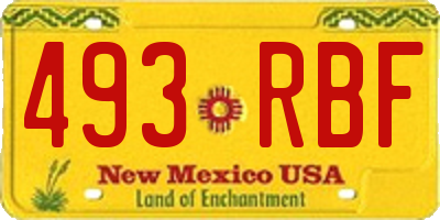 NM license plate 493RBF