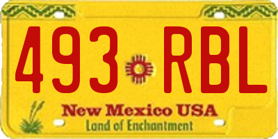 NM license plate 493RBL