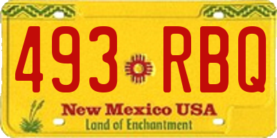 NM license plate 493RBQ