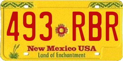 NM license plate 493RBR