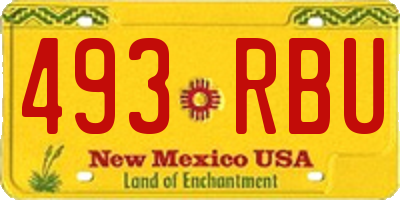NM license plate 493RBU