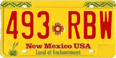 NM license plate 493RBW