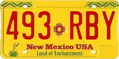 NM license plate 493RBY
