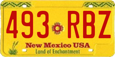 NM license plate 493RBZ