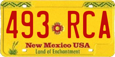 NM license plate 493RCA