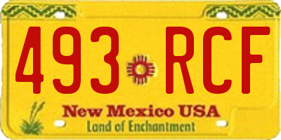 NM license plate 493RCF