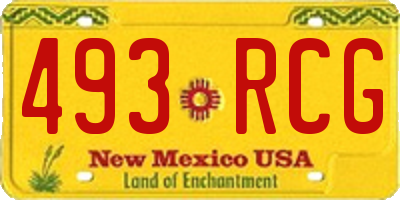NM license plate 493RCG