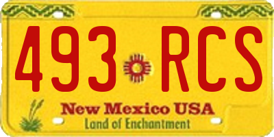 NM license plate 493RCS