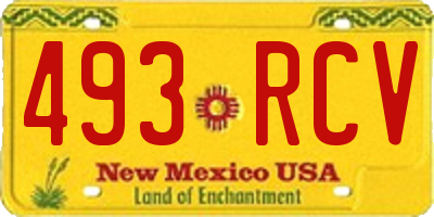 NM license plate 493RCV