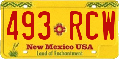 NM license plate 493RCW
