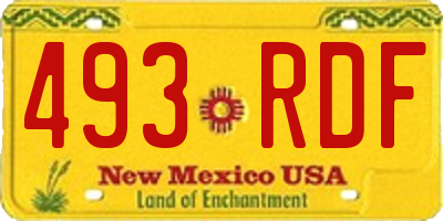 NM license plate 493RDF