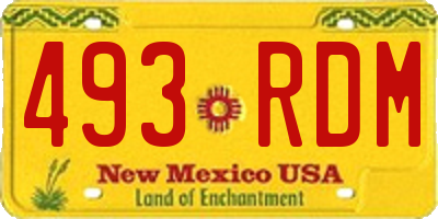 NM license plate 493RDM