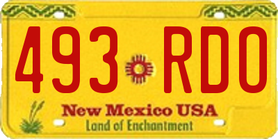 NM license plate 493RDO