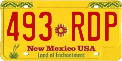 NM license plate 493RDP