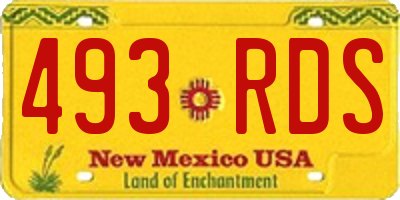 NM license plate 493RDS