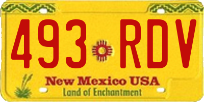 NM license plate 493RDV
