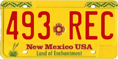 NM license plate 493REC