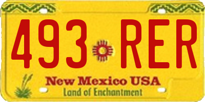 NM license plate 493RER