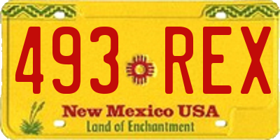 NM license plate 493REX