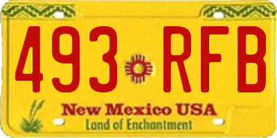 NM license plate 493RFB
