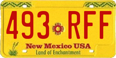 NM license plate 493RFF