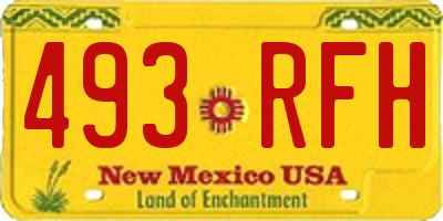 NM license plate 493RFH