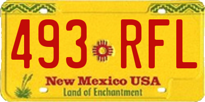 NM license plate 493RFL