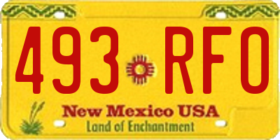 NM license plate 493RFO