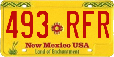 NM license plate 493RFR