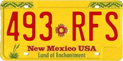 NM license plate 493RFS