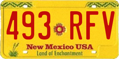 NM license plate 493RFV