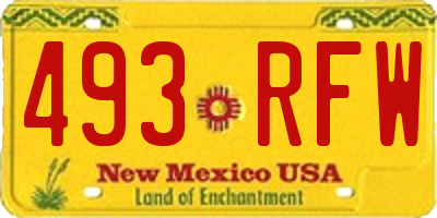 NM license plate 493RFW
