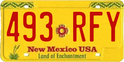 NM license plate 493RFY